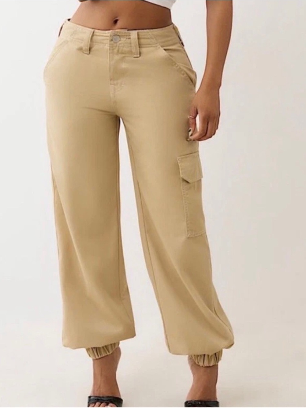 True Religion Women’s Bobbi Baggy Cargo High Waist Joggers Size 30
